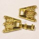 1 fermoir à clips trapèze laiton doré 3rangs 36x19mm