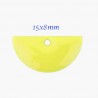 4 sequins demi lune émaillé laiton jaune  15x8mm