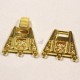 1 fermoir à clips trapèze laiton doré 3rangs 36x19mm