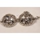 1 bola  papillon  laiton  platine ciselé 33x28mm