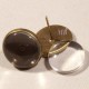 10 supports boucle d'oreille à  clou cabochon bronze  12mm