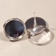10 supports boucle d'oreille clou argenté cabochon12mm