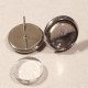 10 supports boucle d'oreille à clou platine  cabochon 10MM