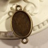 5 Supports cabochon connecteurs couleur bronze 13x18mm