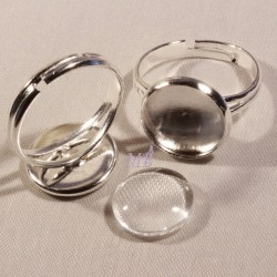 2 Supports de bagues laiton argenté 12MM