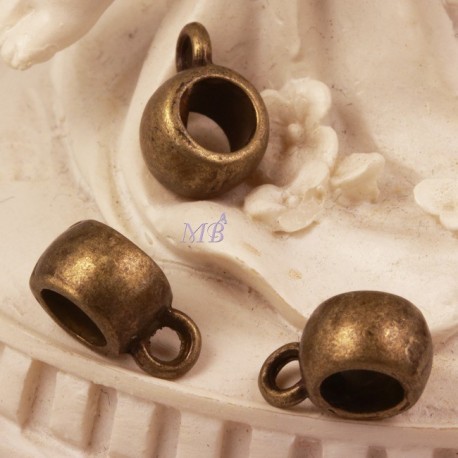 10 bélières ronde lisse  couleur bronze 11x5mm