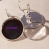 6 boucles d'oreille 20mm laiton argent