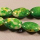 4 perles de jade boulier océaniques teintées vert /jaune /blanc 15x10mm