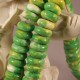 20 perles de jade boulier océaniques teintées vert  /jaune  /blanc 8mm