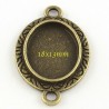 8 supports connecteur cabochon ovale couleur bronze  31,5x19mm