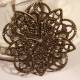 10 estampes filigrane bronze forme rosace fleurs 46mm