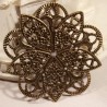 10 estampes filigrane bronze forme rosace fleurs 46mm