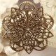 10 estampes filigrane bronze forme rosace fleurs 46mm