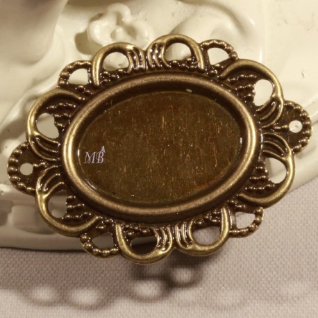 8 connecteurs estampes couleur bronze diamètre interne 18x13mm
