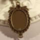 4 supports cabochons connecteurs ovale bronze 33x21mm