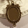 4 supports cabochons connecteurs ovale bronze 33x21mm