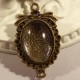 4 supports cabochons connecteurs ovale bronze 33x21mm