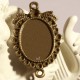 4 supports cabochons connecteurs ovale bronze 33x21mm