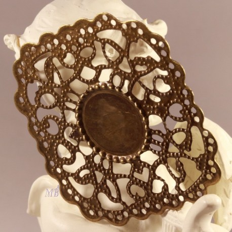 10 estampes filigrane bronze forme losange 43mm