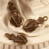 6 breloques flacon parfum bronze relief 18x8mm