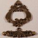 1 fermoir  toggles métal couleur bronze  ciselés fleurs 38x29mm