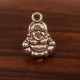 10 breloques mini bouddha assis métal argenté 10mm