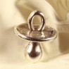 10 breloques tétine sucette  métal argenté 13x10mm