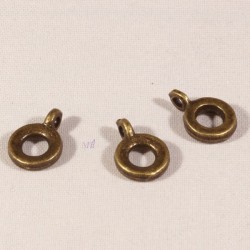 10 bélières plates anneau couleur bronze 11x8mm