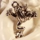 10 breloques grenouille  miniature métal argenté 21,5X17MM