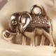 10 breloques éléphant miniature métal argenté 17X13MM