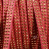 1mètre de cordon suédine framboise  double clouté doré  largeur 6mm