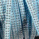 1mètre de cordon suédine turquoise double clouté argent largeur 6mm
