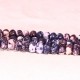 10 perles de jade océanique bleu d'encre marbré blanc mauve 6x4mm