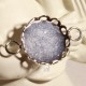 10 supports connecteurs cabochon dentelles argentés 12mm