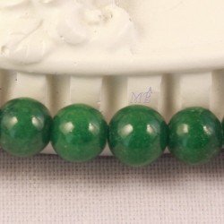 20 perles pierre  jade ronde vert sapin 4mm