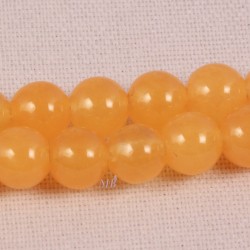 20 perles pierre  jade mandarine rondes 4mm