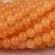 20 perles pierre  jade mandarine rondes 4mm