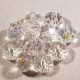 20 perles boulier en verre facetté blanc transparent prisme violet /jaune 8mm