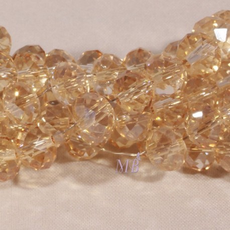 20 perles boulier en verre facetté champagne 8x5mm