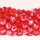 30 perles boulier en verre facetté rouge cerise  8x5mm