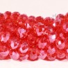 30 perles boulier en verre facetté rouge cerise  8x5mm