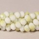 20 perles boulier en verre facetté blanc prisme jaune  8mm