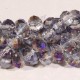 30 perles boulier en verre facetté transparent violet /doré 8mm