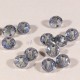30 perles boulier en verre facetté transparent bleuté 8mm