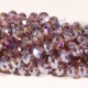 20 perles boulier en verre facetté prune prisme violet/doré 8x5mm