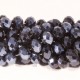 30 perles boulier en verre facetté noir de geai prisme  8x5mm