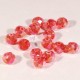 30 perles boulier en verre facetté rouge prisme doré 8x5mm (47AB)