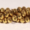 20 perles boulier en verre facetté "gold" 8x5mm