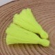 10 pompons breloque coton  jaune fluo 25x5mm