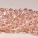 20 perles boulier en verre facetté rose pâle 8x5mm